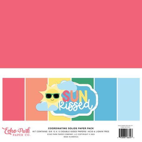 Echo Park Papírkészlet 12" (30 cm) -  Coordinating Solids Paper Pack - Sun Kissed (6 lap)