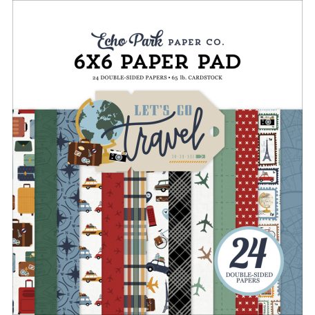 Echo Park Papírkészlet 6" (15 cm) -  Paper Pack - Let's Go Travel (24 lap)