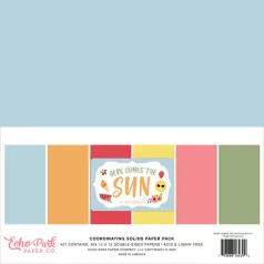   Echo Park Papírkészlet 12" (30 cm) -  Coordinating Solids Paper Pack - Here Comes The Sun (6 lap)