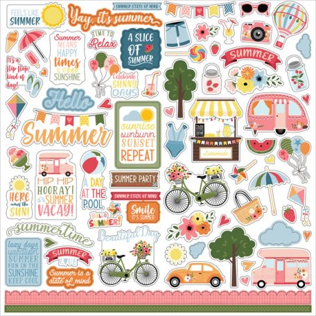 Echo Park Matrica 12" (30 cm) -  Cardstock Stickers - Here Comes The Sun (1 ív)