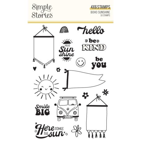 Simple Stories Szilikonbélyegző  - Clear Stamps - Boho Sunshine (1 csomag)