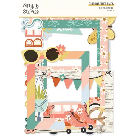 Simple Stories Chipboard  - Chipboard Frames - Boho Sunshine (1 csomag)
