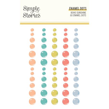 Simple Stories Díszítőelem  - Enamel Dots - Boho Sunshine (1 ív)