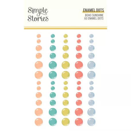 Simple Stories Díszítőelem  - Enamel Dots - Boho Sunshine (1 ív)