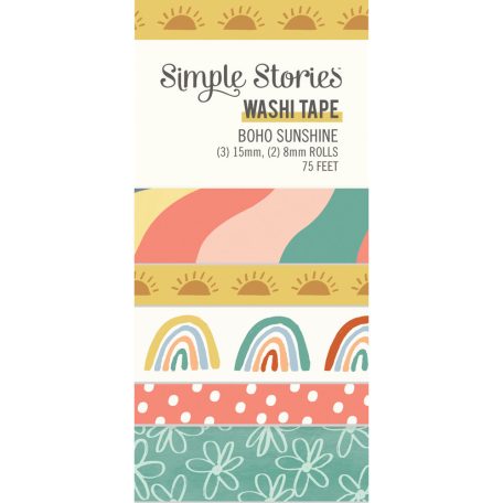 Simple Stories Dekorációs ragasztószalag  - Washi Tape - Boho Sunshine (5 db)