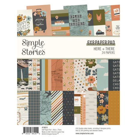 Simple Stories Papírkészlet 6"x8" - Paper Pad - Here + There (24 lap)