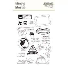   Simple Stories Szilikonbélyegző  - Clear Stamps - Here + There (1 csomag)