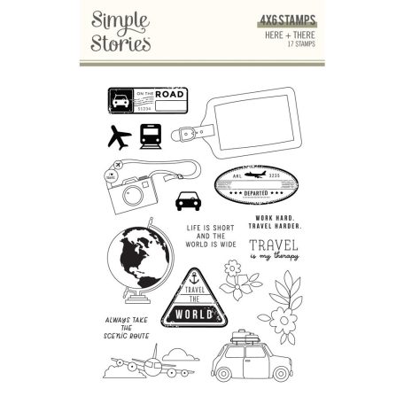 Simple Stories Szilikonbélyegző  - Clear Stamps - Here + There (1 csomag)