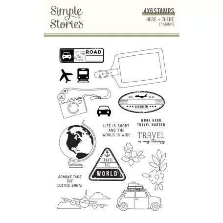 Simple Stories Szilikonbélyegző  - Clear Stamps - Here + There (1 csomag)