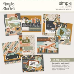   Simple Stories Kivágatok  - Simple Cards Kit - Here + There (1 csomag)