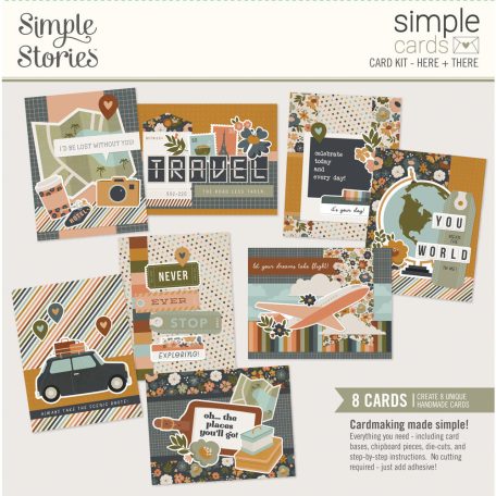 Simple Stories Kivágatok  - Simple Cards Kit - Here + There (1 csomag)