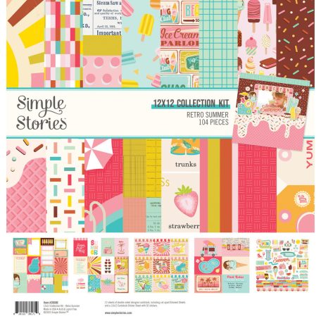 Simple Stories Scrapbook papírkészlet 12" (30 cm) - Collection Kit - Retro Summer (1 csomag)