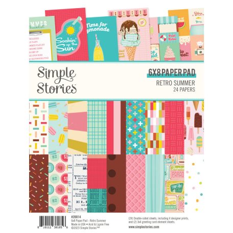 Simple Stories Papírkészlet 6"x8" - Paper Pad - Retro Summer (24 lap)