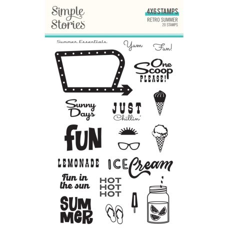 Simple Stories Szilikonbélyegző  - Clear Stamps - Retro Summer (1 csomag)