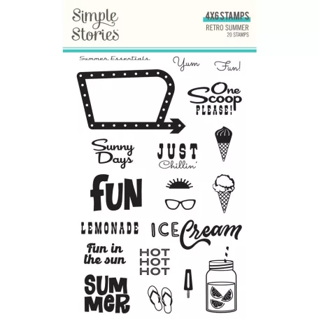 Simple Stories Szilikonbélyegző  - Clear Stamps - Retro Summer (1 csomag)