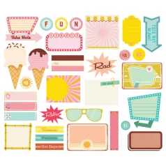   Simple Stories Kivágatok  - Journal Bits - Retro Summer (1 csomag)