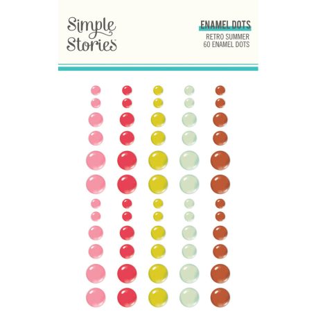 Simple Stories Díszítőelem  - Enamel Dots - Retro Summer (1 ív)