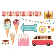   Simple Stories Kivágatok  - Simple Pages Pieces - Retro Summer (1 csomag)