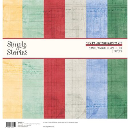 Simple Stories Scrapbook papírkészlet 12" (30 cm) - Vintage Basics Kit - Simple Vintage Berry Fields (1 csomag)