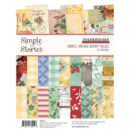 Simple Stories Papírkészlet 6"x8" - Paper Pad - Simple Vintage Berry Fields (24 lap)