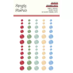   Simple Stories Díszítőelem  - Enamel Dots - Simple Vintage Berry Fields (1 ív)