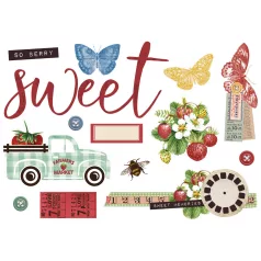   Simple Stories Kivágatok  - Simple Pages Pieces - Simple Vintage Berry Fields (1 csomag)