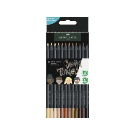 Faber-Castell színes ceruza , Black Edition Skin Tones/ Colored Pencil (12 db)