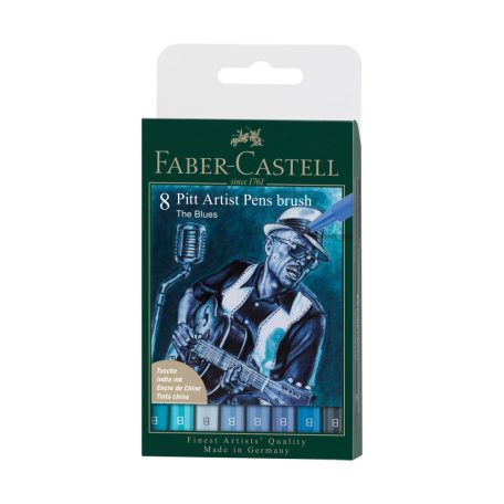 Faber-Castell Pitt ecsetfilc készlet - Blues - Pitt Artist Pen Brush (8 db)