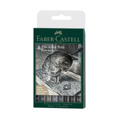   Faber-Castell Pitt filctoll készlet - Black and grey - Pitt Artist Pen (8 db)