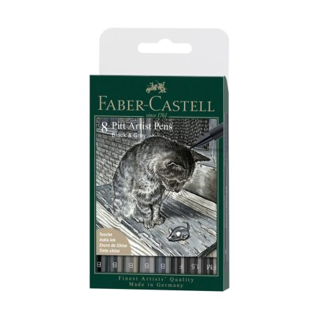 Faber-Castell Pitt filctoll készlet - Black and grey - Pitt Artist Pen (8 db)