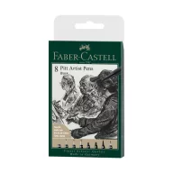   Faber-Castell Pitt filctoll készlet - 199 black - Pitt Artist Pen (8 db)