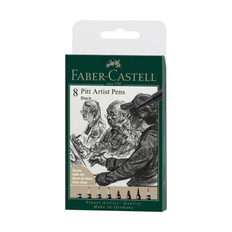 Faber-Castell Pitt filctoll készlet - 199 black - Pitt Artist Pen (8 db)