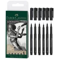   Faber-Castell Pitt tűfilc készlet - black - Pitt Artist Pen (6 db)
