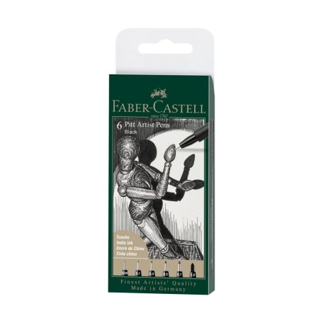 Faber-Castell Pitt filctoll készlet - 199 black - Pitt Artist Pen (6 db)