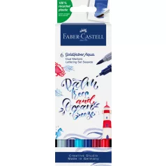   Faber-Castell Goldfaber Aqua kétvégű ecsetfilc - Seaside - Dual Marker (6 db)