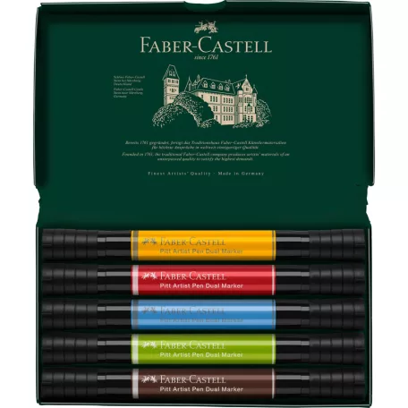 Faber-Castell Pitt Artist Pen kétvégű ecsetfilc készlet - Dual Markers (5 db)