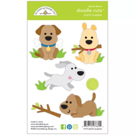 Doodlebug Design Vágósablon  - Doggone Cute - Playful Puppies - Doodle Cuts (1 csomag)