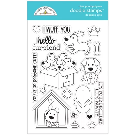 Doodlebug Design Szilikonbélyegző  - Doggone Cute - Doodle Stamps (1 csomag)