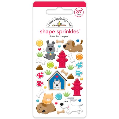 Doodlebug Design Díszítőelem  - Doggone Cute - Throw. Fetch. Repeat. - Shape Sprinkles (1 csomag)