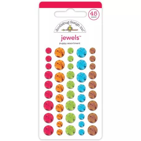 Doodlebug Design Díszítőelem  - Doggone Cute - Puppy Assortment - Jewels (1 db)