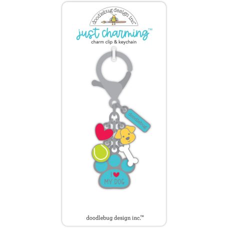 Doodlebug Design Kulccstartó  - Doggone Cute - I Love My Dog - Just Charming Clip & Keychain (1 db)