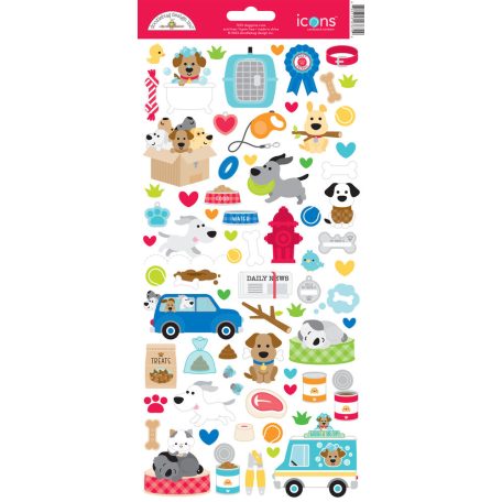 Doodlebug Design Matrica  - Doggone Cute - Icons Stickers (1 ív)