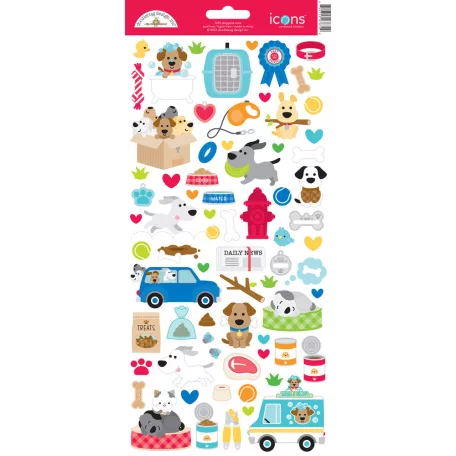 Doodlebug Design Matrica  - Doggone Cute - Icons Stickers (1 ív)