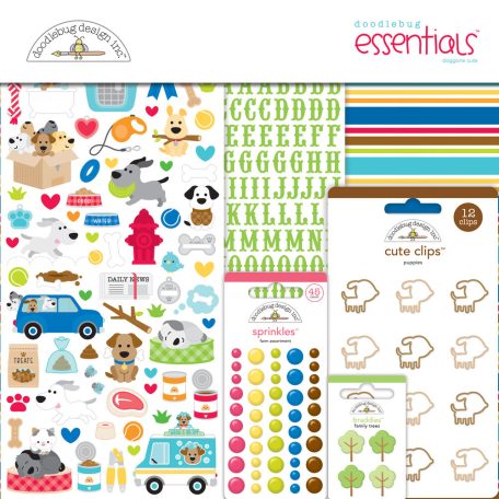 Doodlebug Design Scrapbook készlet 12" (30 cm) - Doggone Cute - Essentials Kit (1 csomag)