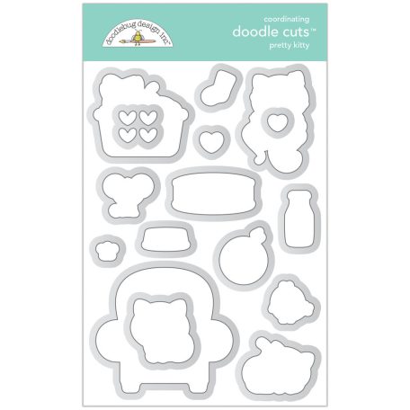 Doodlebug Design Vágósablon, bélyegzőhöz  - Pretty Kitty - Doodle Cuts (1 csomag)