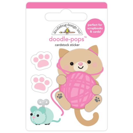 Doodlebug Design Díszítőelem  - Pretty Kitty - Playtime - Doodle-Pops (1 db)