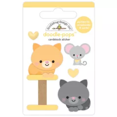   Doodlebug Design Díszítőelem  - Pretty Kitty - Playful Pals - Doodle-Pops (1 db)