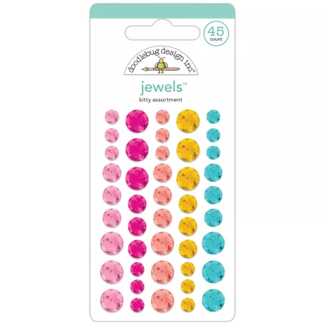Doodlebug Design Díszítőelem  - Pretty Kitty - Kitty Assortment - Jewels (1 db)