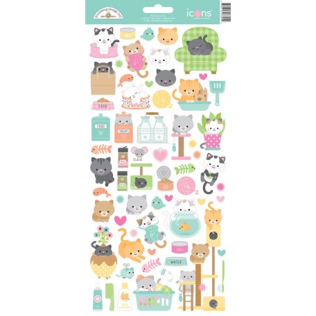 Doodlebug Design Matrica  - Pretty Kitty - Icons Stickers (1 ív)