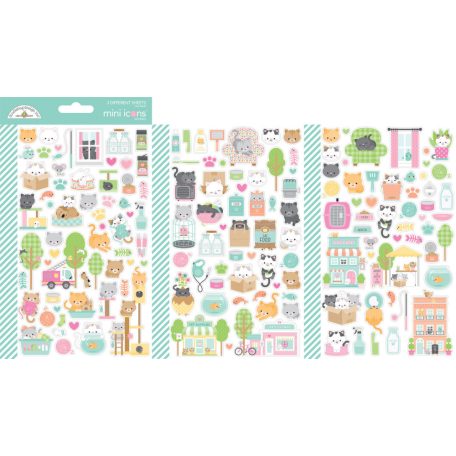 Doodlebug Design Matrica  - Pretty Kitty - Mini Icons Stickers (3 ív)